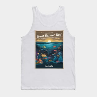 Retro Vintage Great Barrier Reef Adventure Tank Top